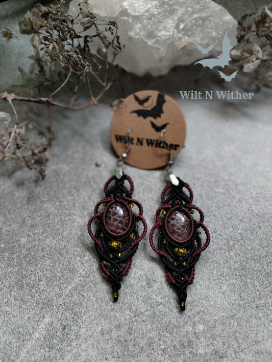 Scarlet Snake Shed Earrings