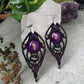 Purple Deformed Skull Earrings