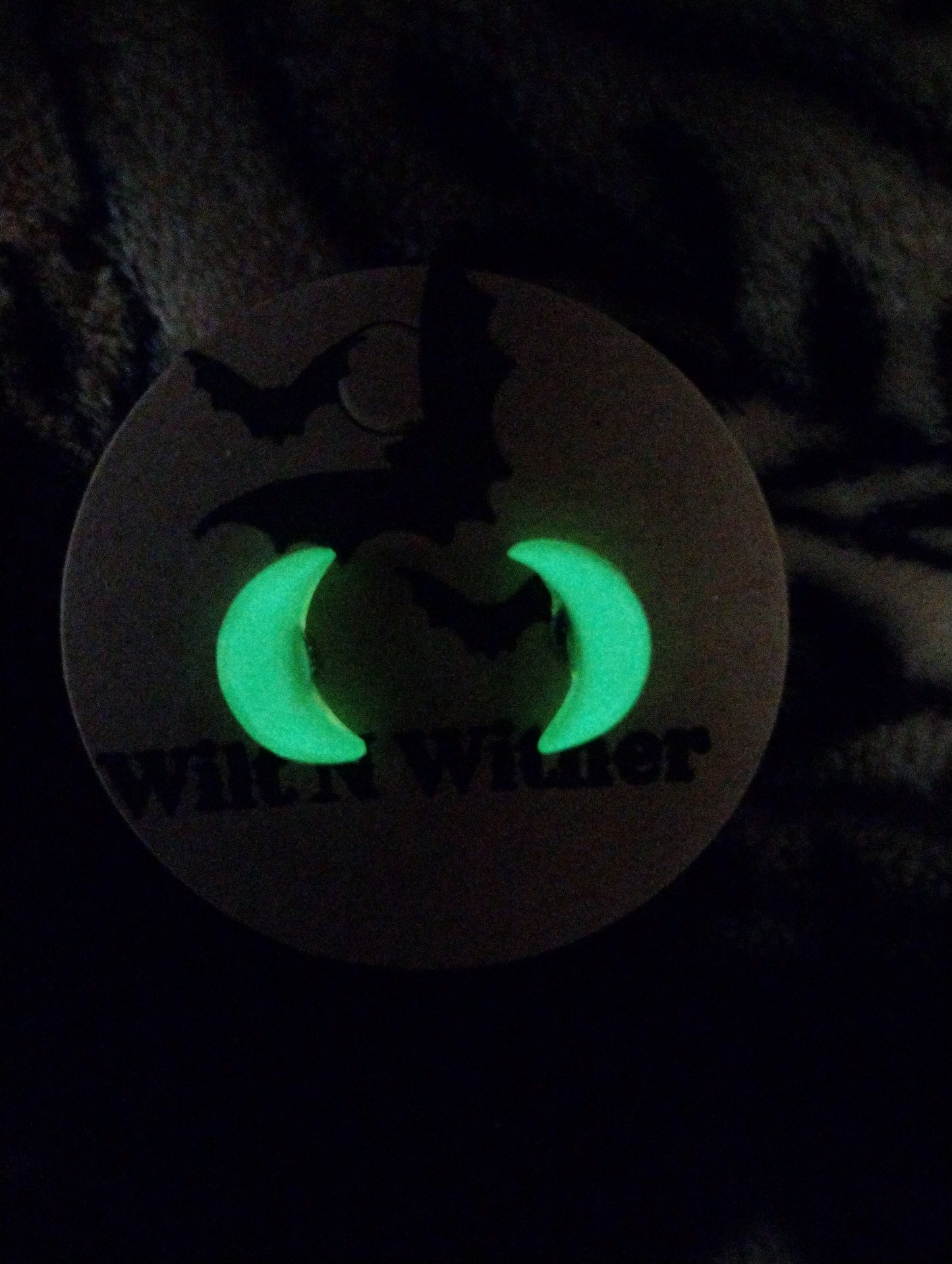 Glow In the Dark Crescent Moon Stud Earrings