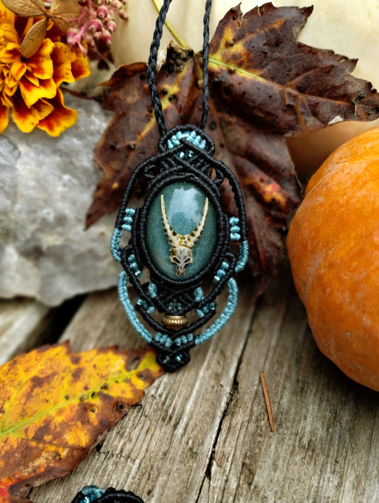 Turquoise Animal Skull Necklace