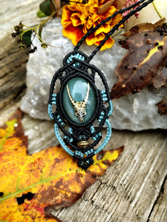 Turquoise Animal Skull Necklace