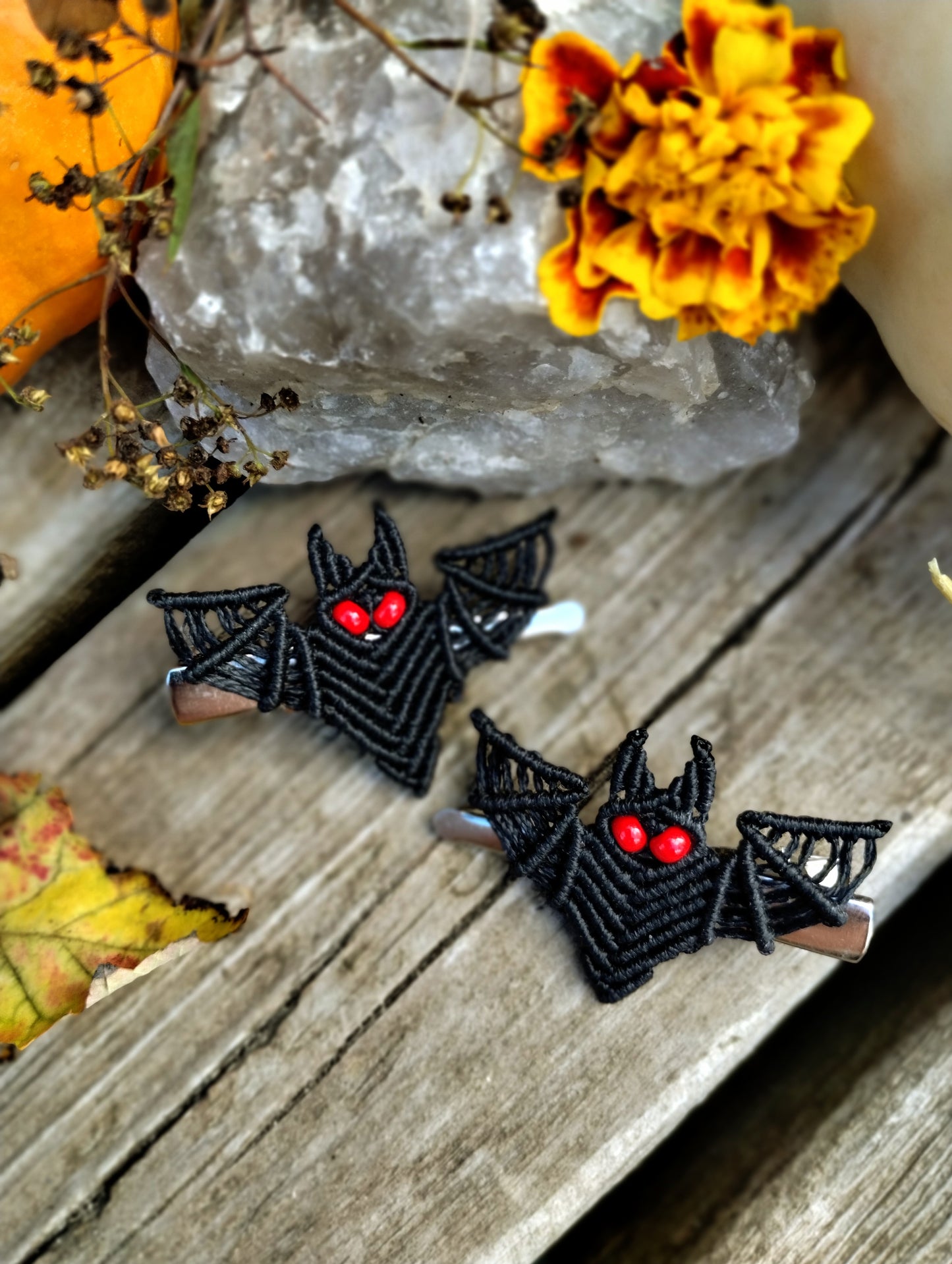 Handmade Bat Hair Clips