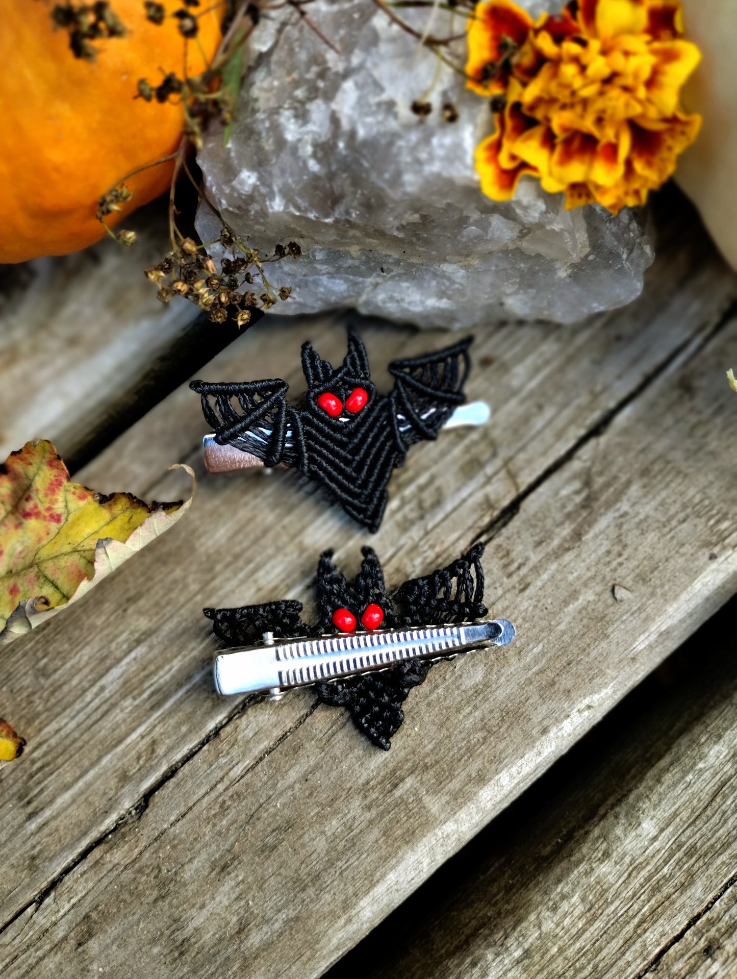 Handmade Bat Hair Clips