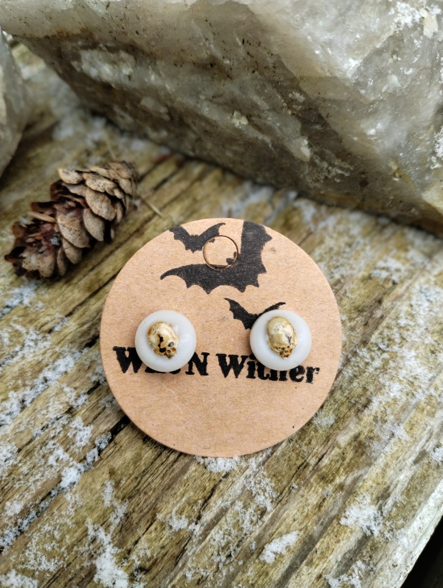 Skull Stainless Steel Button Stud Earrings