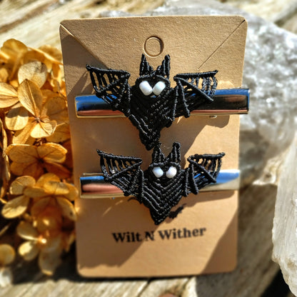 Handmade Bat Hair Clips