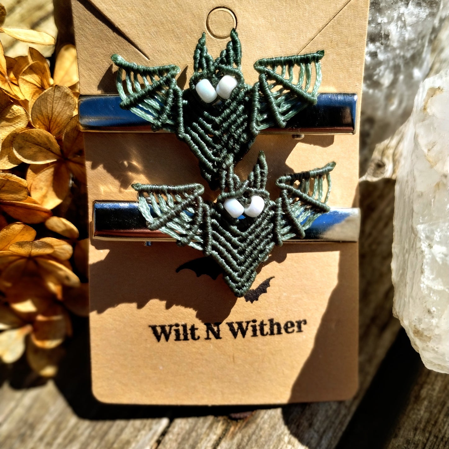 Handmade Bat Hair Clips