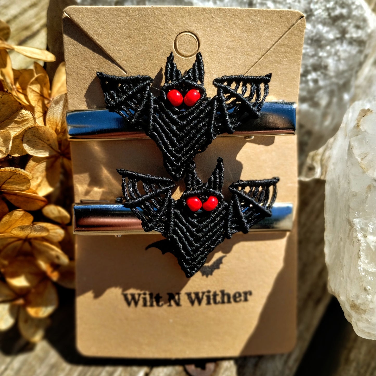 Handmade Bat Hair Clips