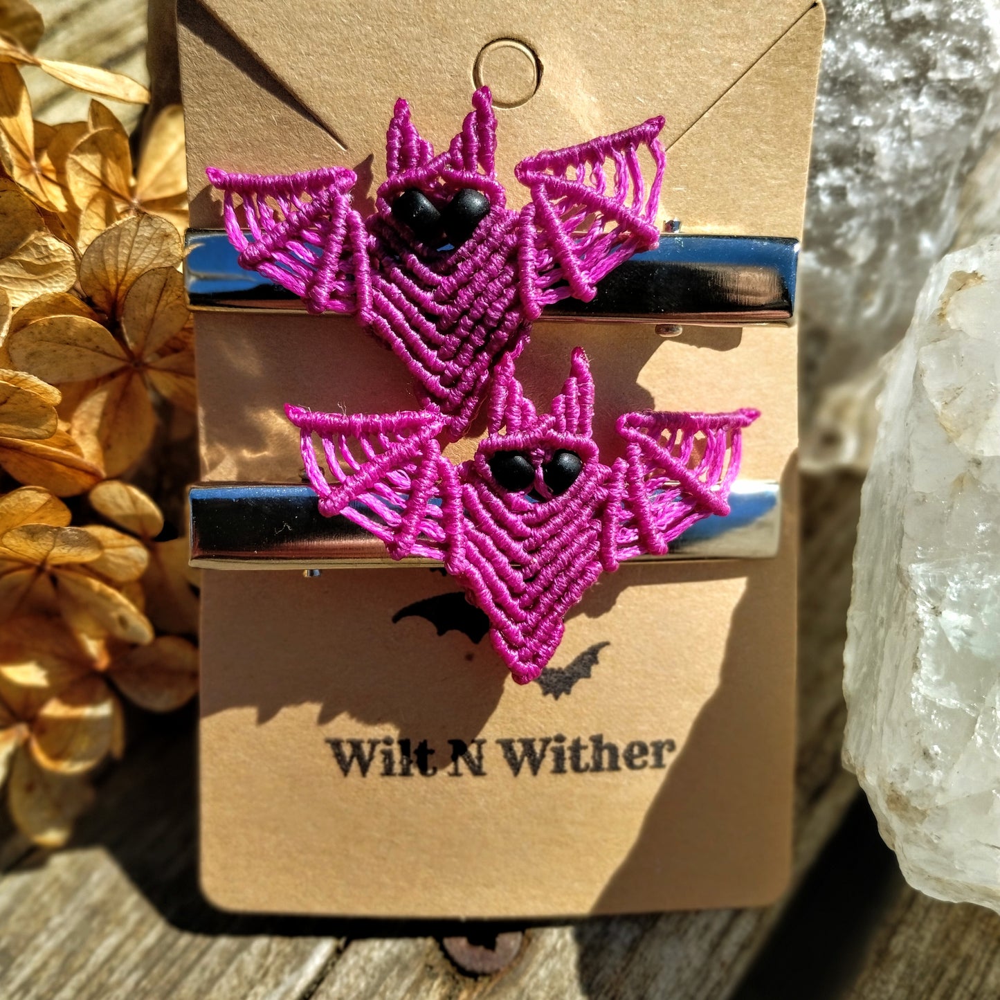 Handmade Bat Hair Clips