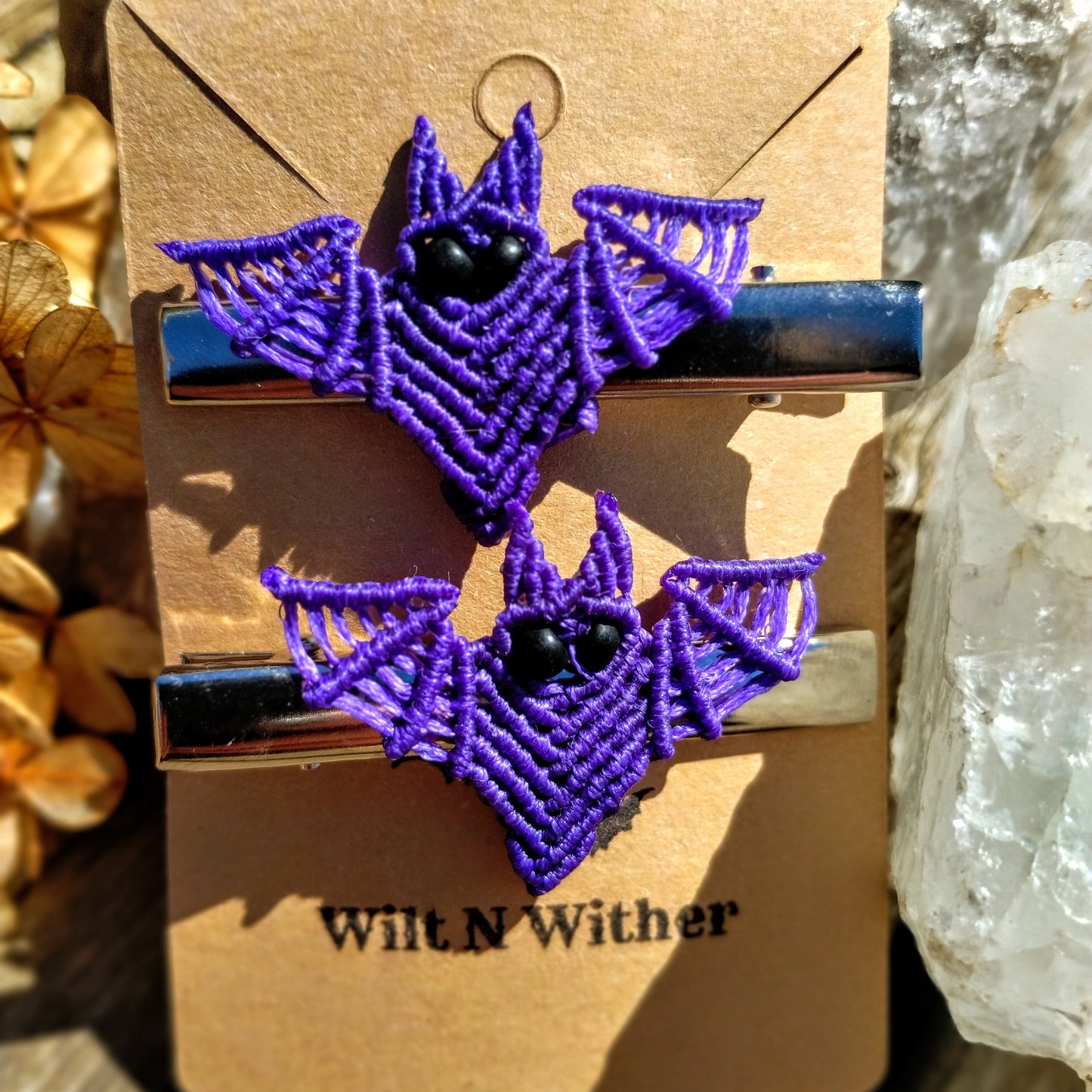 Handmade Bat Hair Clips