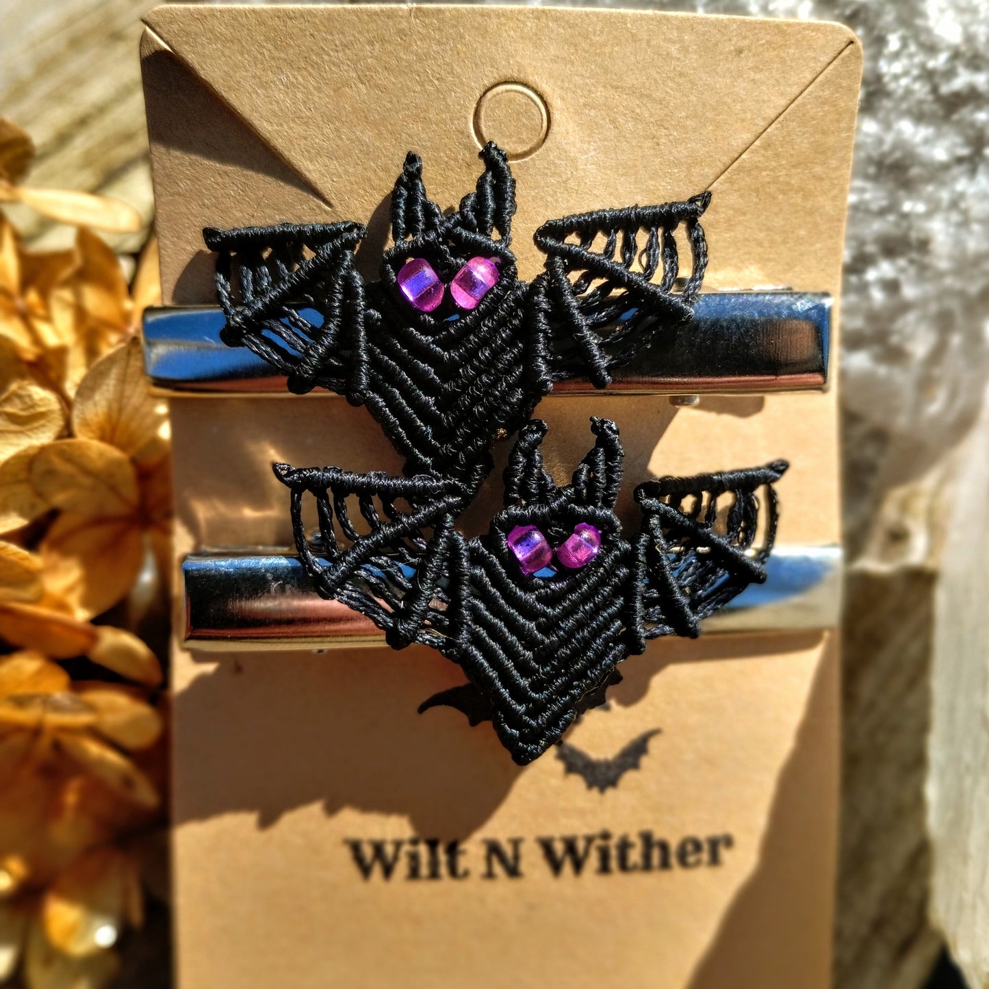 Handmade Bat Hair Clips