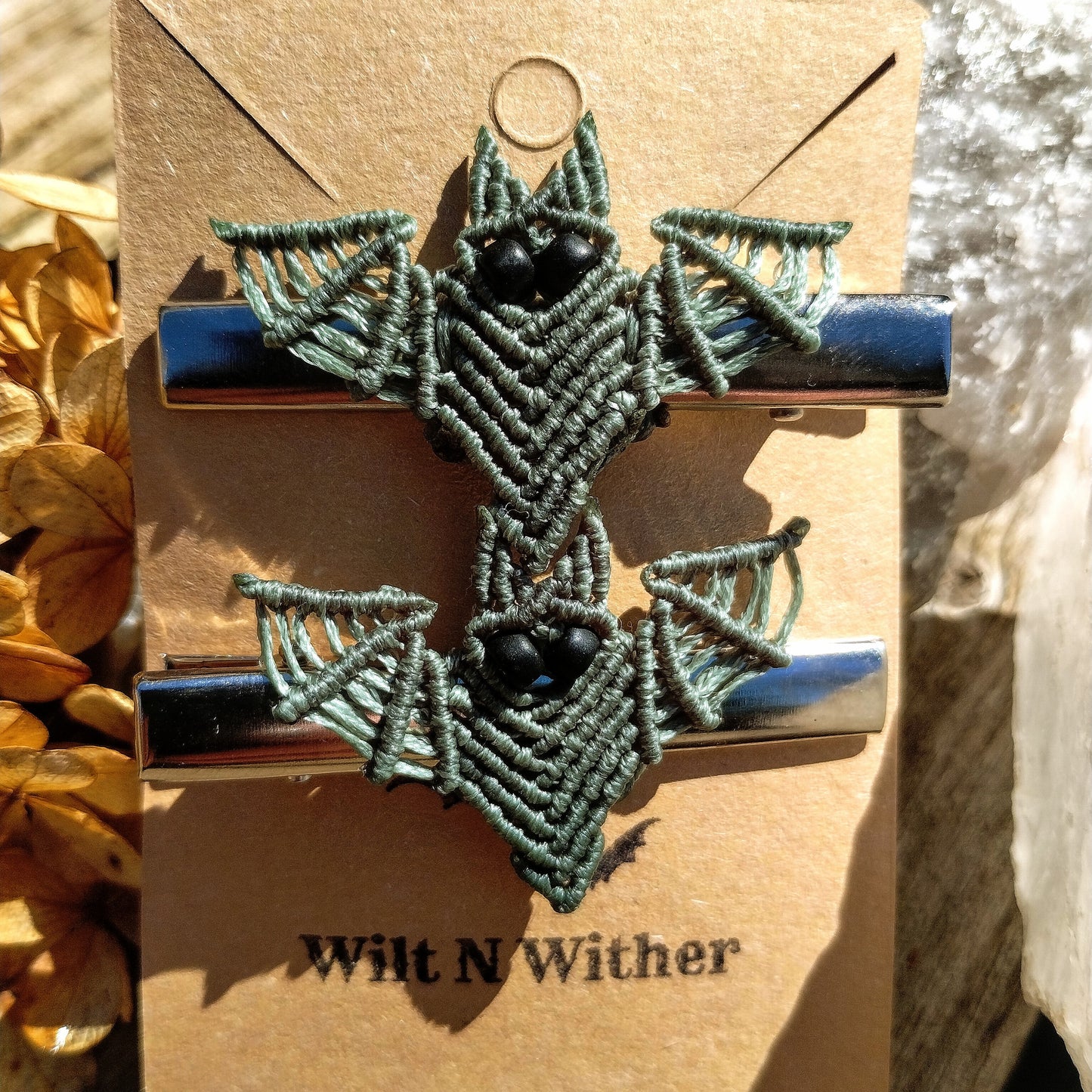 Handmade Bat Hair Clips