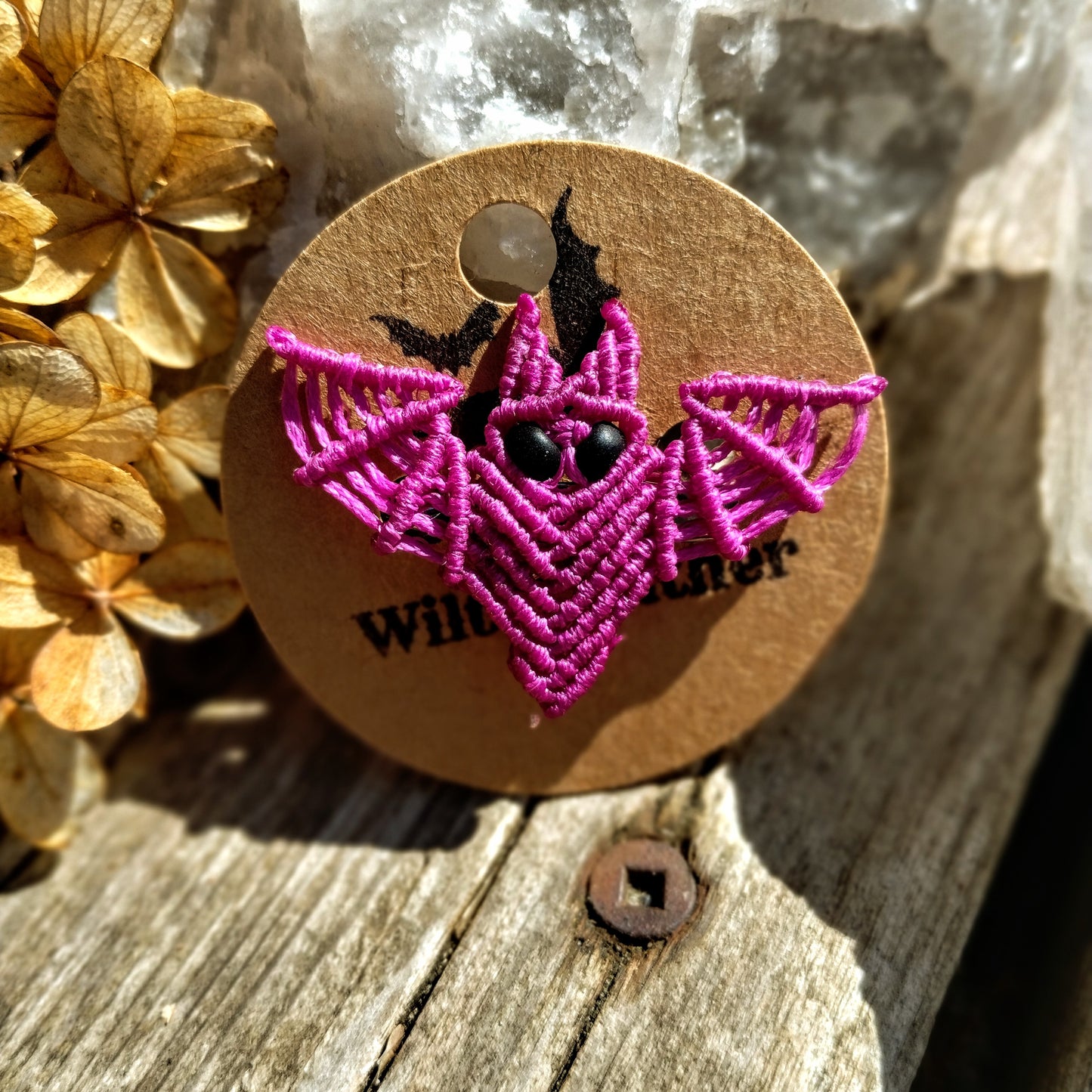 Macrame Bat Pins