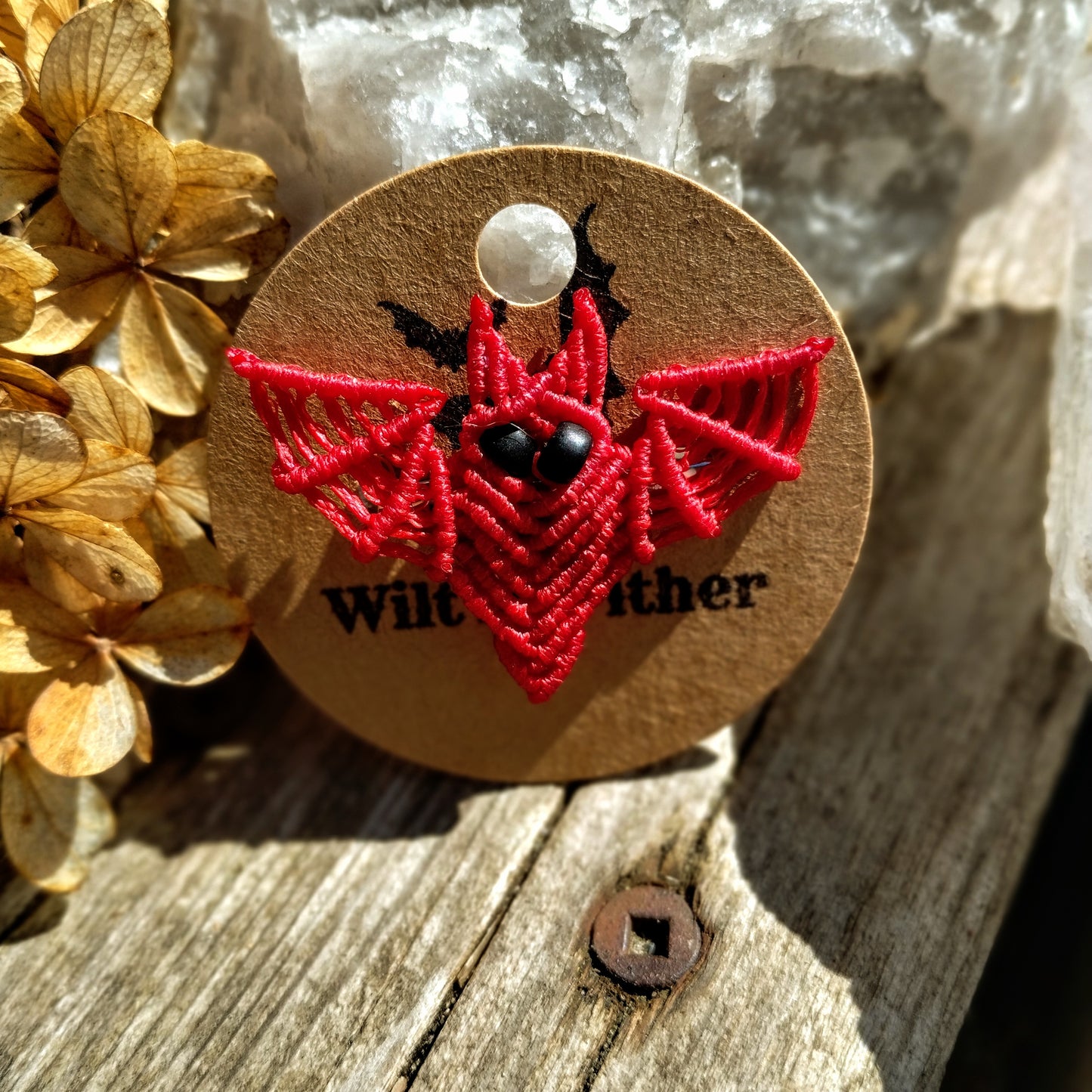 Macrame Bat Pins