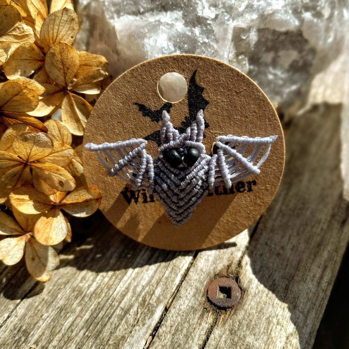 Macrame Bat Pins