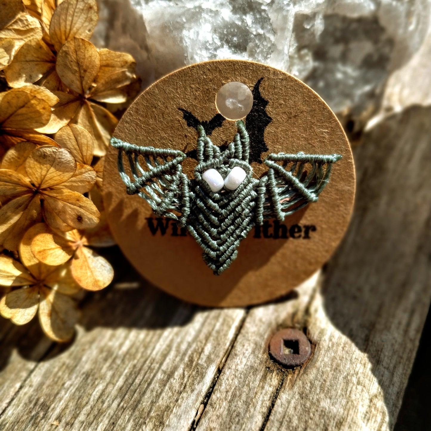 Macrame Bat Pins