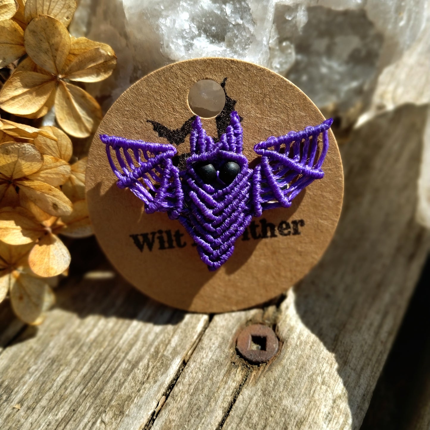 Macrame Bat Pins