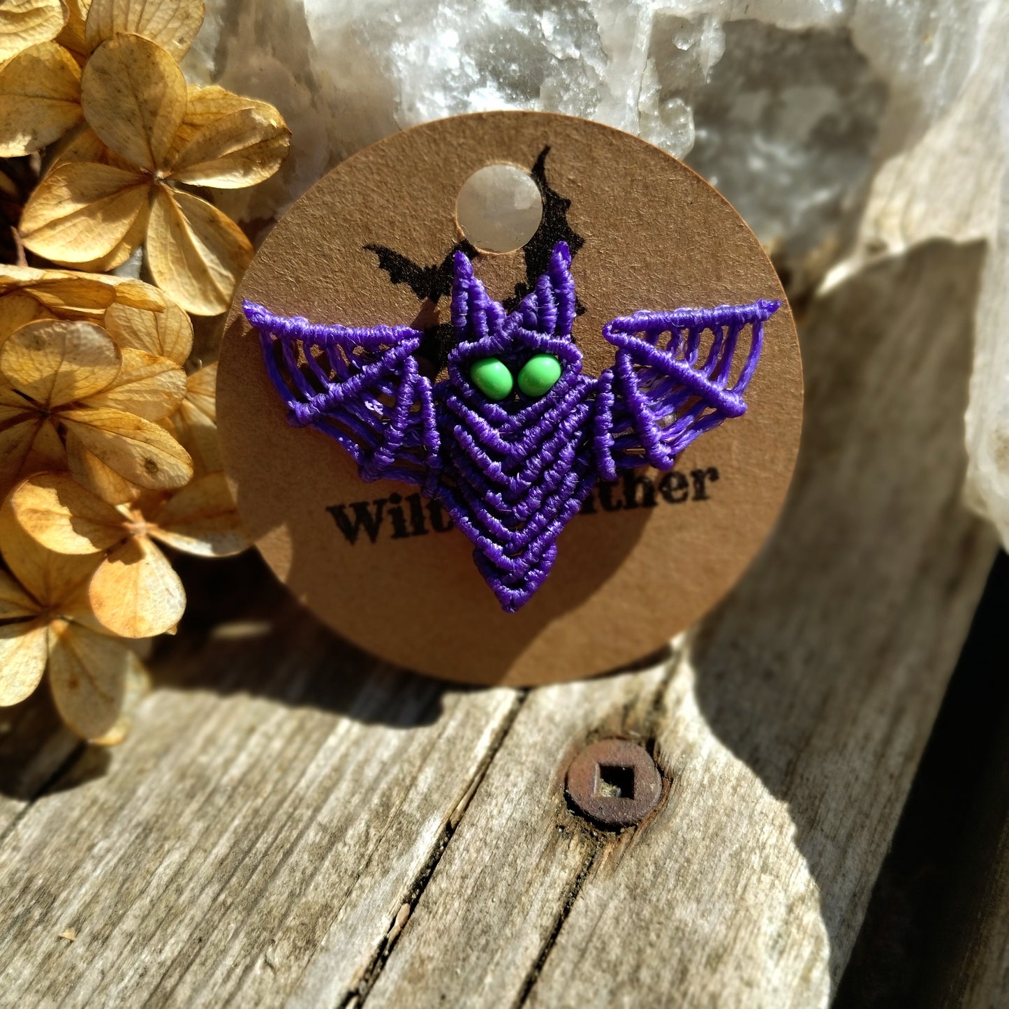 Macrame Bat Pins