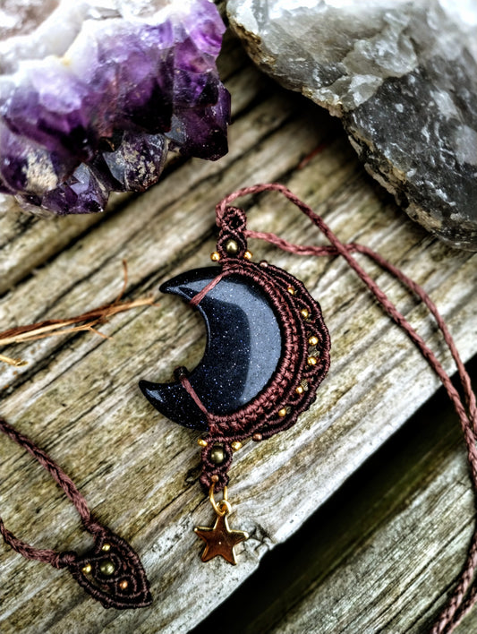 Crescent Moon Stone Adjustable Necklaces