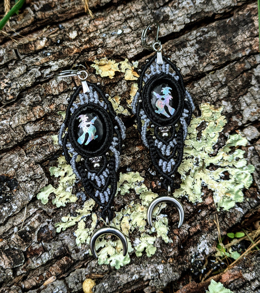 Silver Witches Dangle Earrings