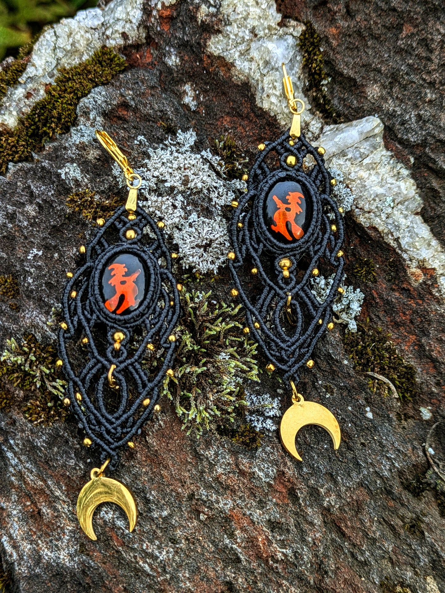 Glistening Witches Dangle Earrings