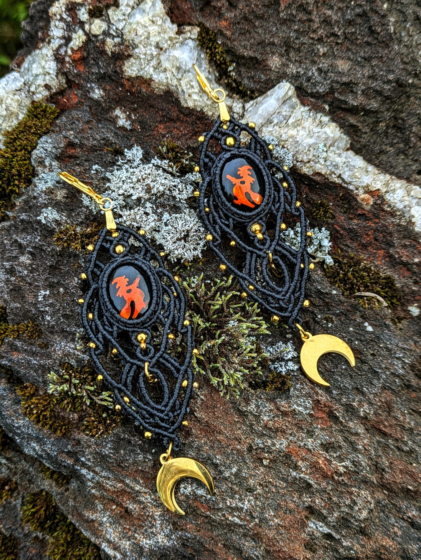 Glistening Witches Dangle Earrings