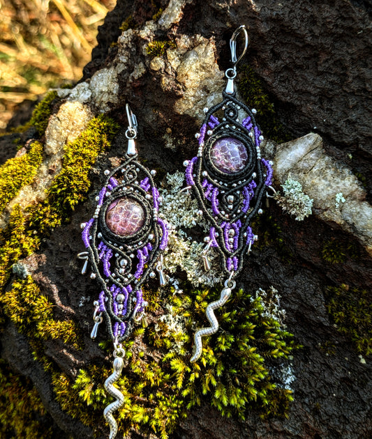 Purple Python Stainless Steels Earrings