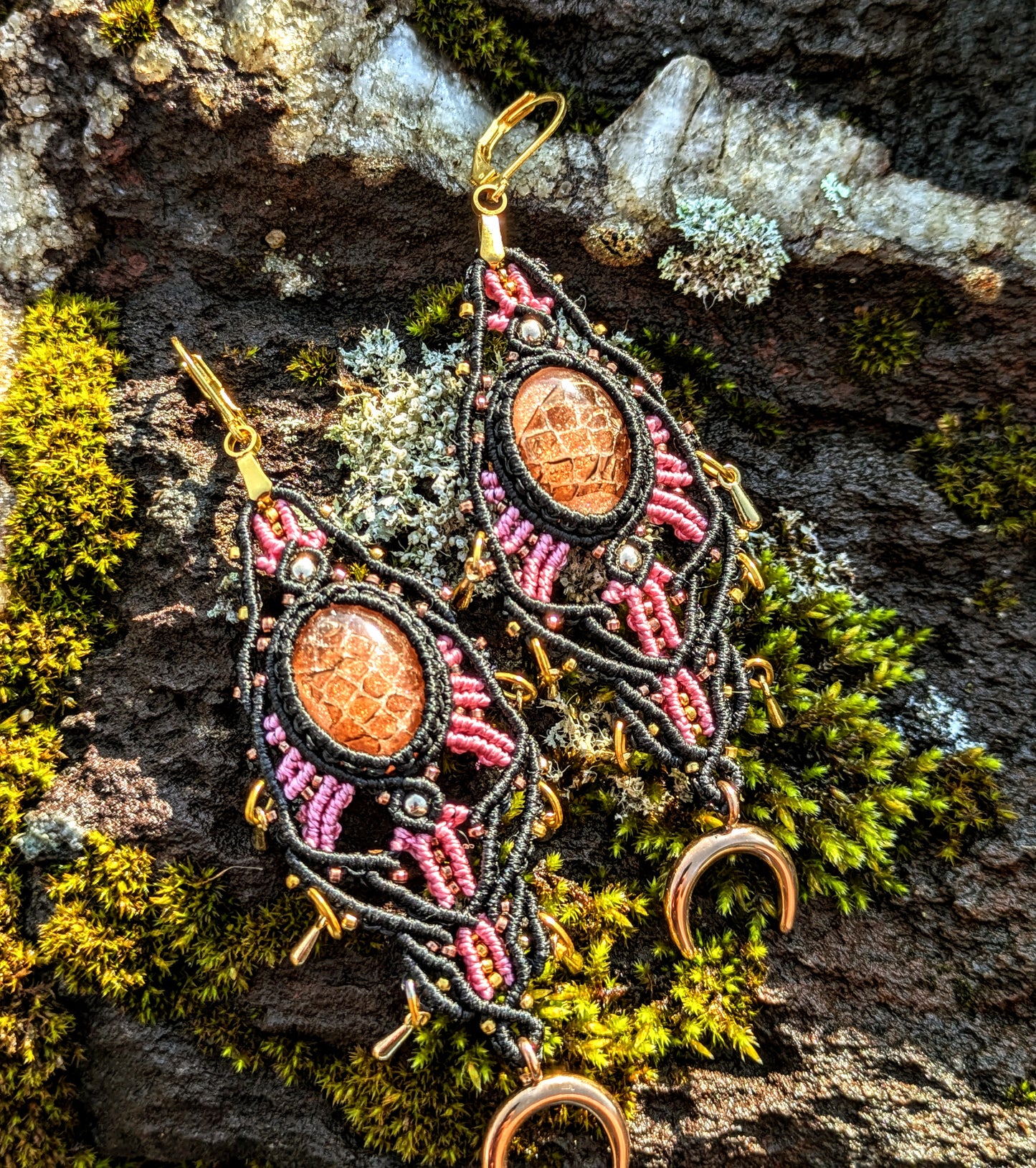 Pink Python Stainless Steel Earrings