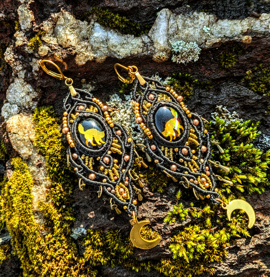 Golden Cats Stainless Steel Earrings