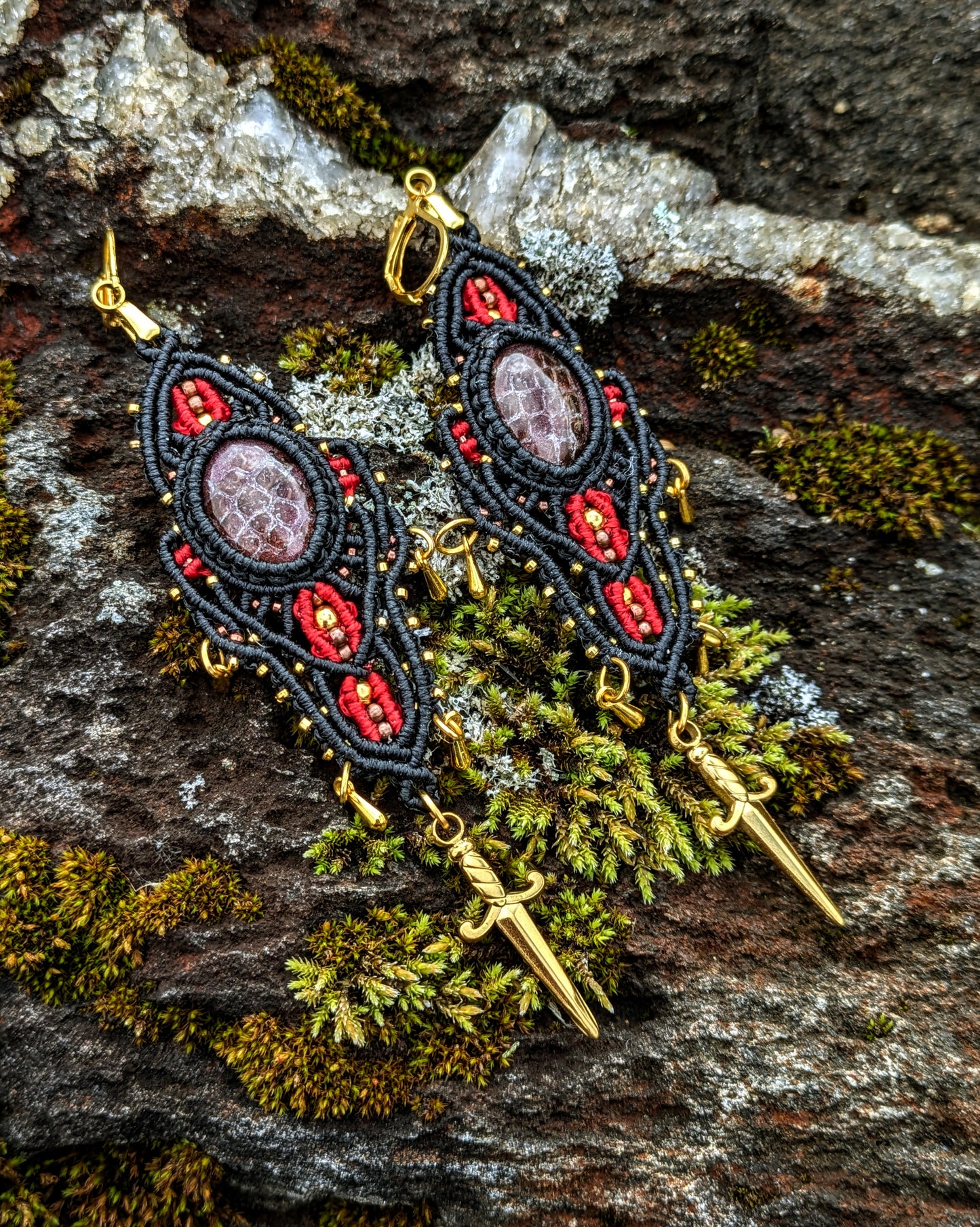 Scarlet Python Gold Plated Stainless Steel Earrings