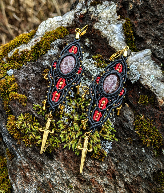 Scarlet Python Gold Plated Stainless Steel Earrings