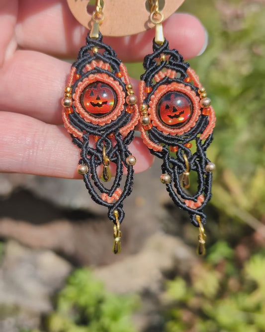 Jack O' Lantern Dangle Earrings