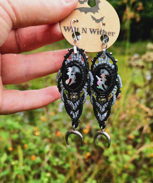 Silver Witches Dangle Earrings