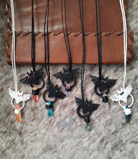 Bat/Quartz Necklace