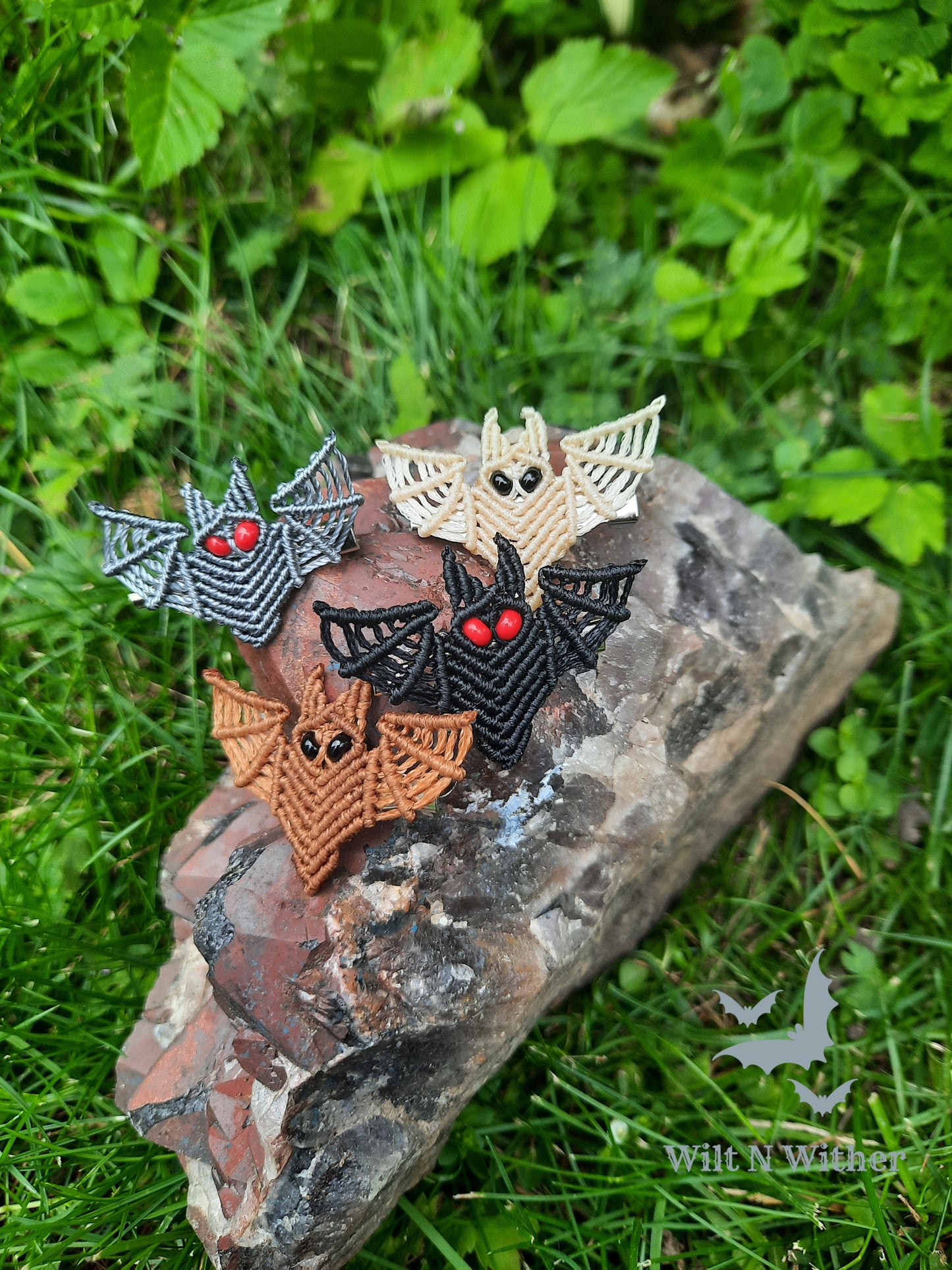 Macrame Bat Pins