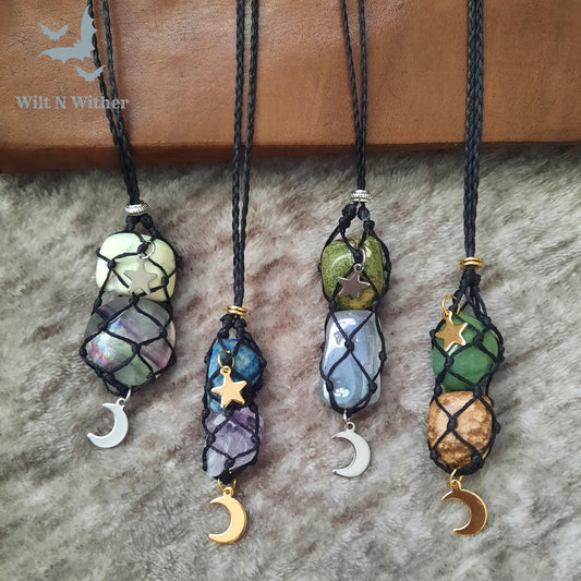 Witches Stone Bag Necklace