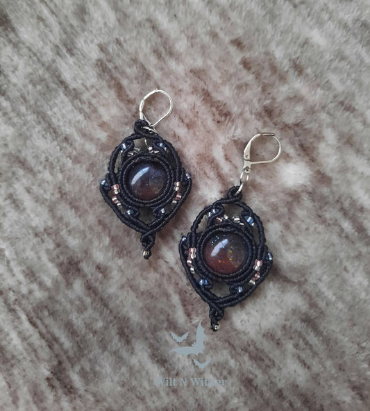 Galaxy Inspired Dangle Earrings, oddity jewelry