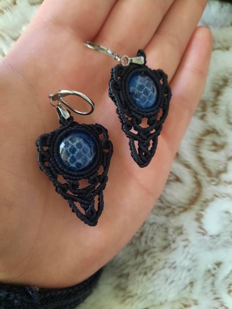 Ethically Sourced Snake Skin Dangle Earrings, Oddity jewelry